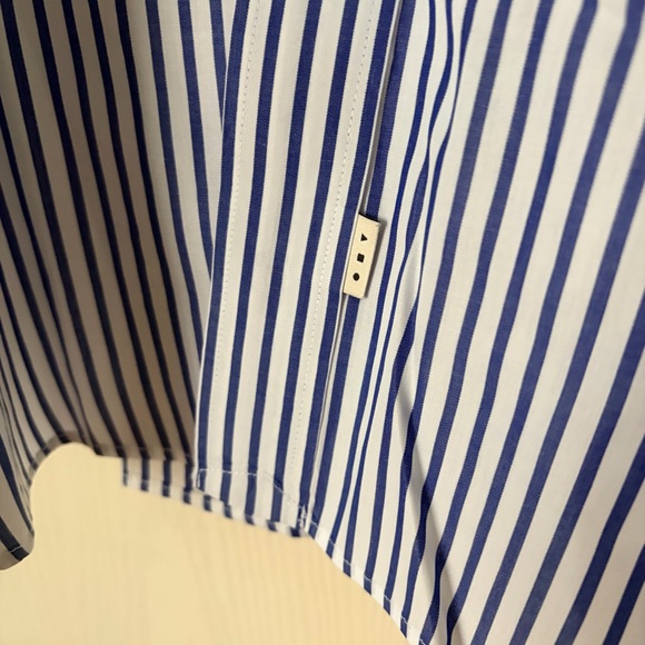 AYR women’s oversized blue and white striped button up, collar, cotton, XL - Picture 6 of 12